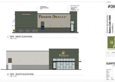 West and South Elevations of Panera Bread at Apalachee Parkway in Tallahassee, FL
