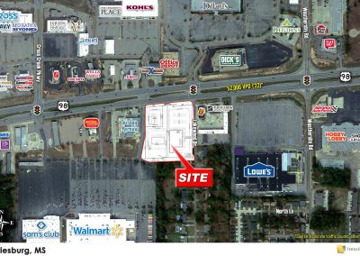 Aerial 2 of West Hattiesburg Retail in Hattiesburg, MS
